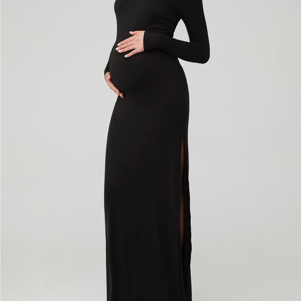 Chic Long Sleeve Black Maternity Dress